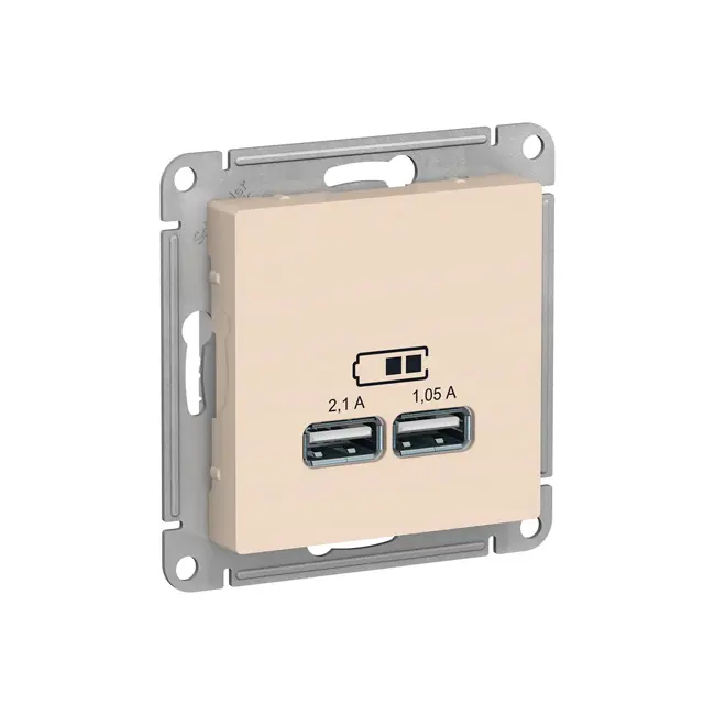 Розетка AtlasDesign с USB 5В/2,1А — электрика Минск